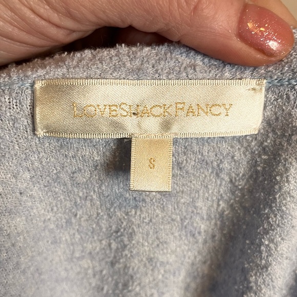 LOVESHACKFANCY Aidyn Cropped Pastel Color Block Button Cardigan Size Small - Picture 5 of 7